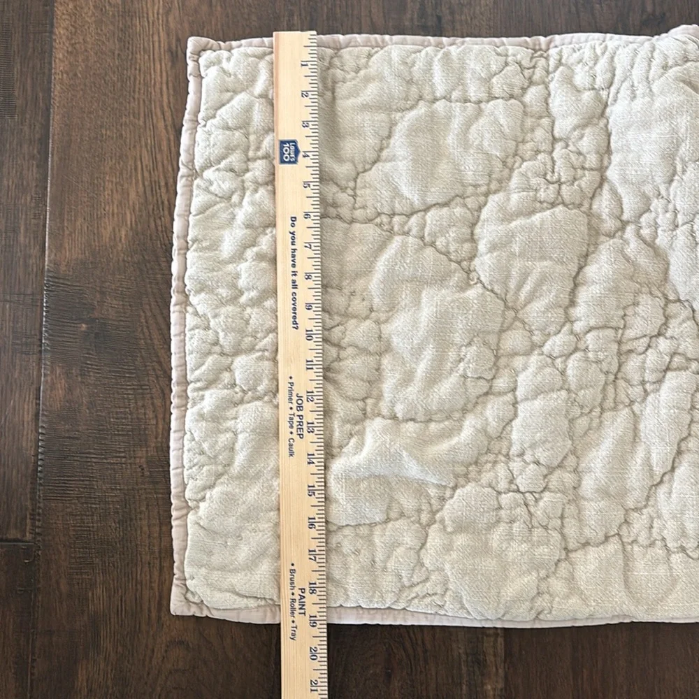 Pottery Barn Beige Textured Organic Thick Cotton Pickstitch King Pillow Sham (1)